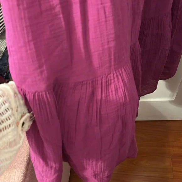 Anthropologie Purple Tiered Ruffled Maxi Sundress NWT 100% Cotton - Picture 2 of 5